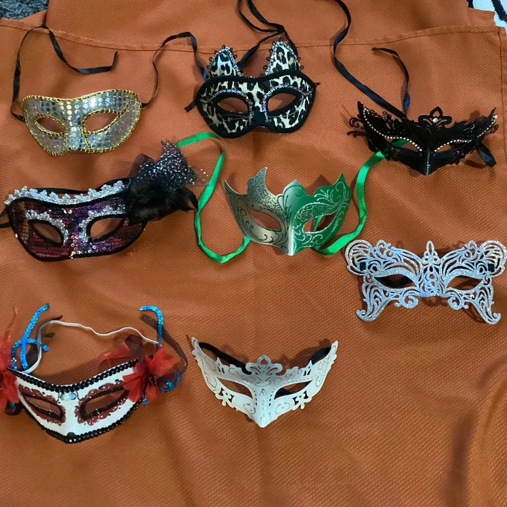 Mardi Gras Masquerade Masks lot of 8